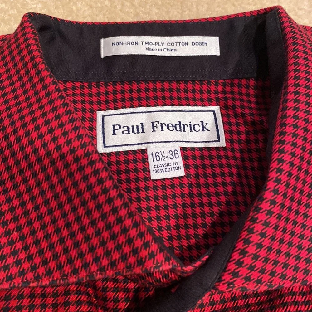 Paul Fredrick check cotton dress shirt NWOT - Picture 1 of 4